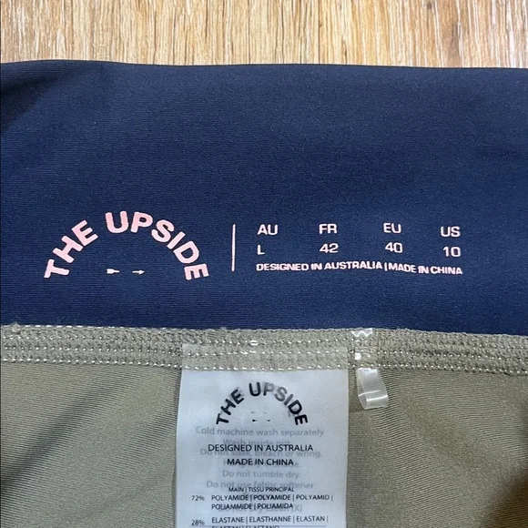 The Upside Papillon High-Rise Striped Leggings Olive Green Women's 10 EUC - Picture 9 of 16